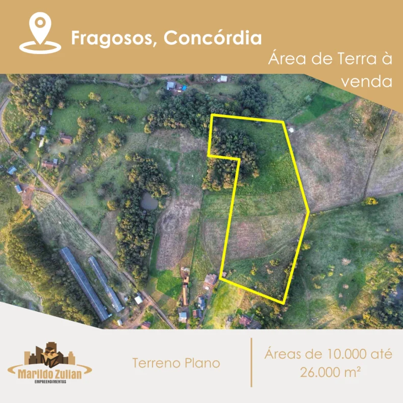 Terreno Plano à Venda em Fragosos! 