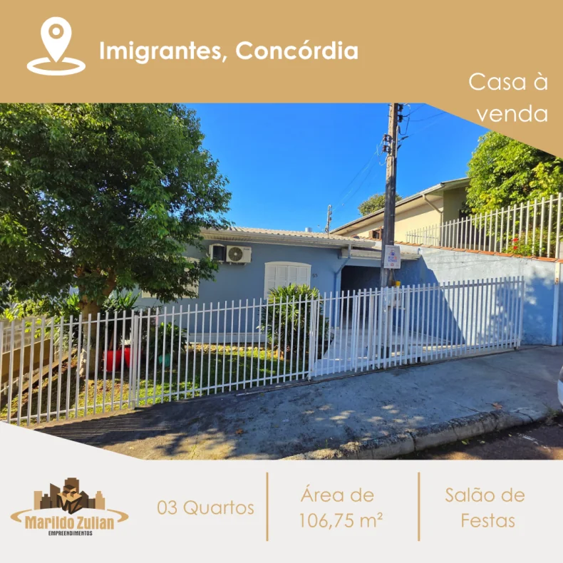  Casa à venda no Bairro Imigrantes! 