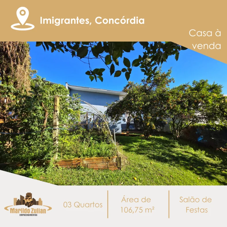  Casa à venda no Bairro Imigrantes! 